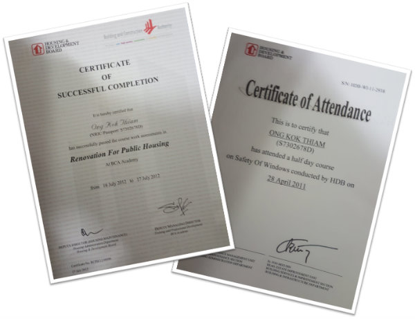 accredition from BCA